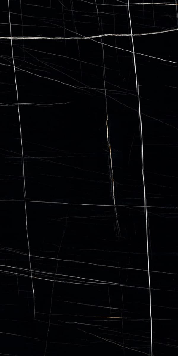 Sahara Noir Black Italian Marble Look Polished Rectified Porcelain Wall & Floor Panel | Slab 3268