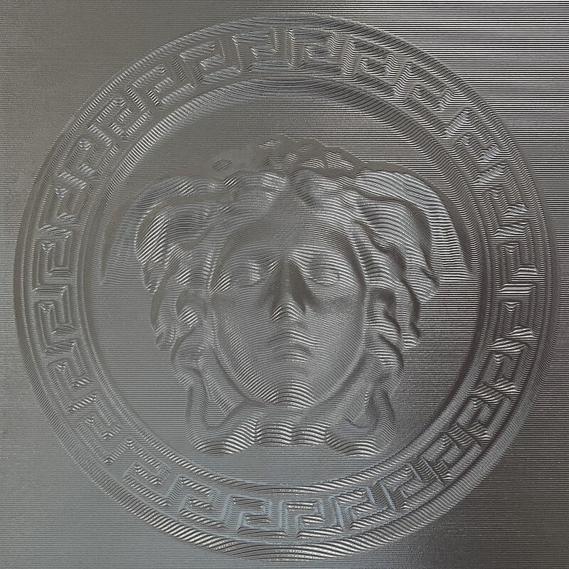 Versace Ceramics Eterno Silver 3D Medusa Porcelain Decor Tile 3531