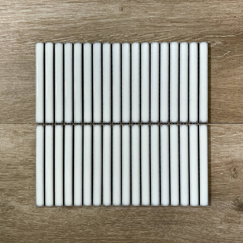 White KitKat Gloss Porcelain Mosaic 7650